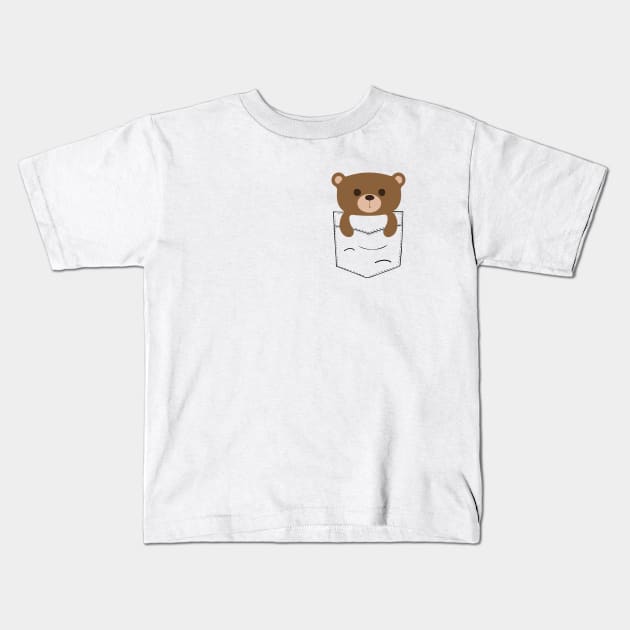 Pocket Teddy Bear, Little Teddy Gift Shirt Kids T-Shirt by alltheprints